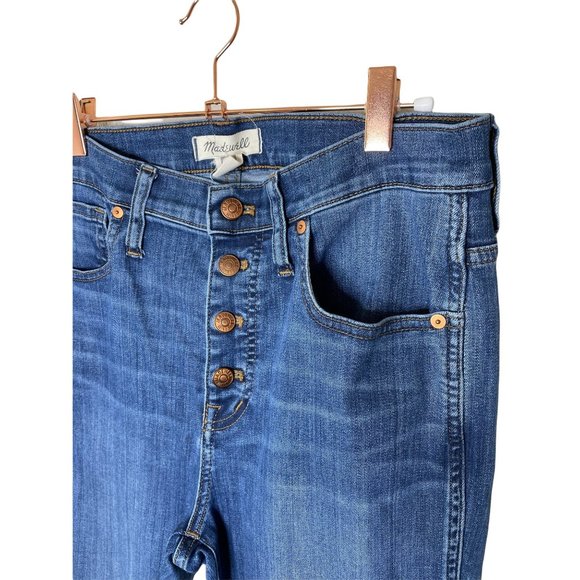 Madewell 10" High-Rise Skinny Jeans Brinville Wash Button-Front Tencel Size 30 - Picture 3 of 10
